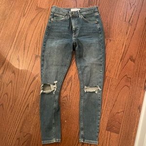 Top shop high waist Jamie distressed skinny jeans